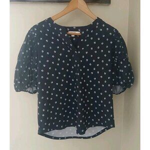 Chico's Balloon Sleeve V-neck Popover Blouse